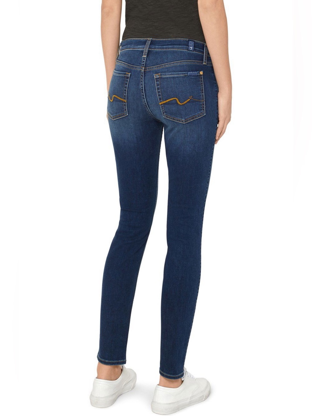 7 For All Mankind Gwenevere Dark Blue Skinny Jeans 29
